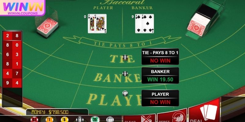 Chiến thuật gấp thếp Baccarat WINVN