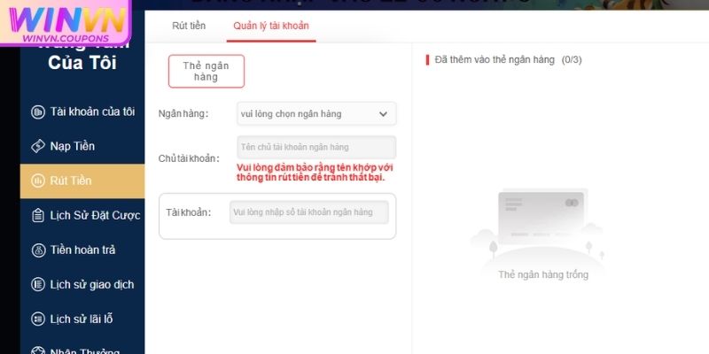 Liên kết tài khoản ngân hàng