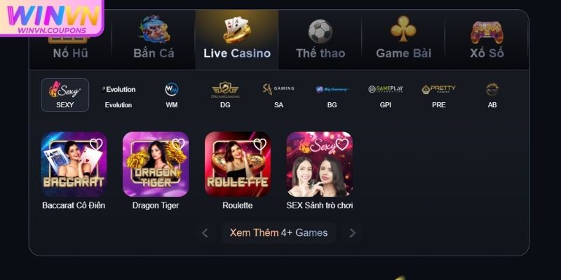 Giới thiệu Sảnh SA Gaming WinVN
