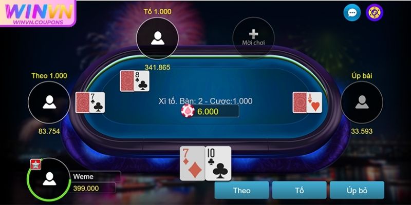 Xì Tố WINVN – Trải Nghiệm Game Đỉnh Cao Và Kịch Tính 2 Số lượng người tham gia và bộ bài